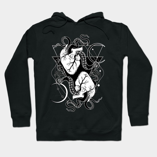 Monster tentacle hearts Hoodie by Von Kowen